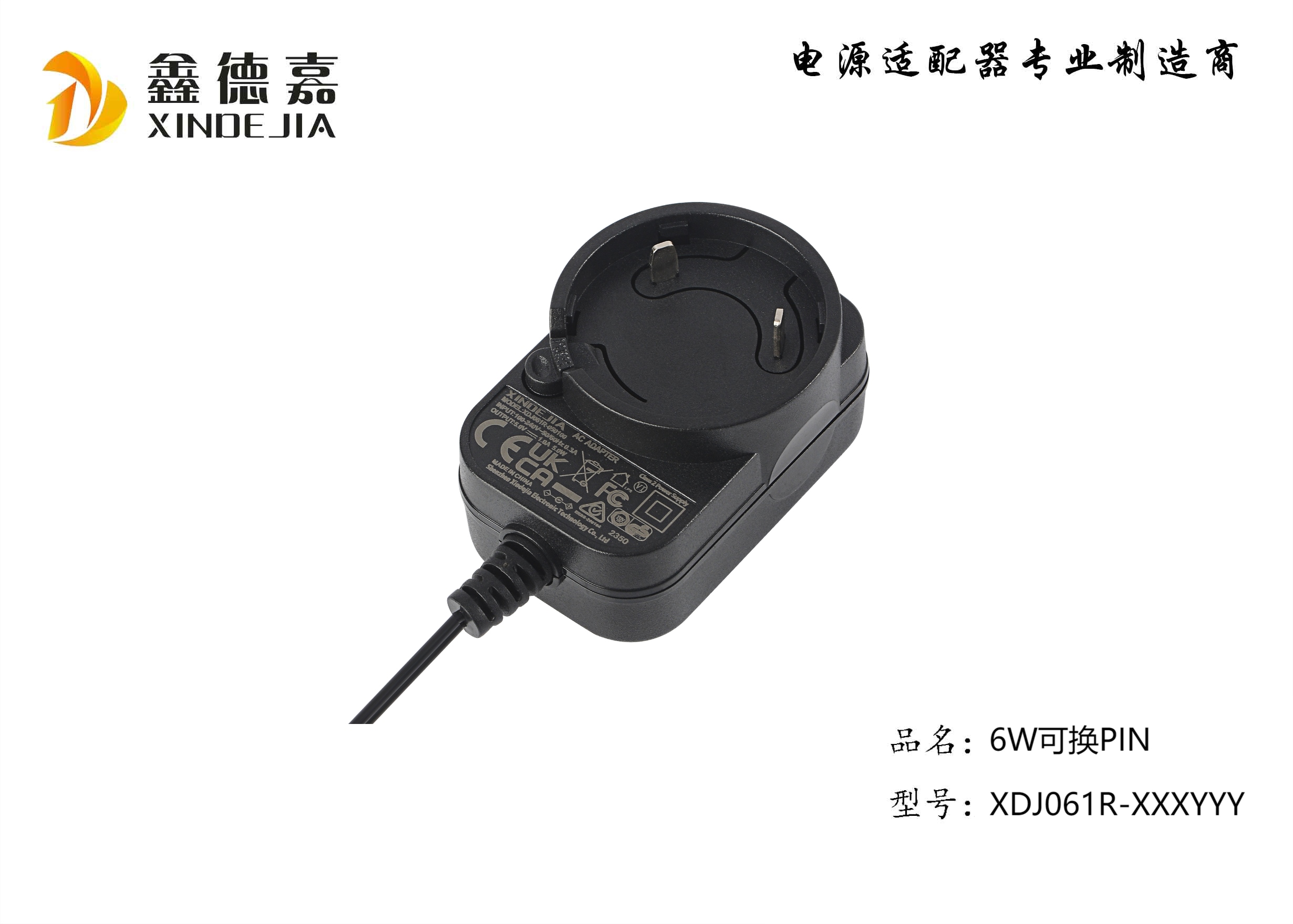 6W-Replaceable AC plug 